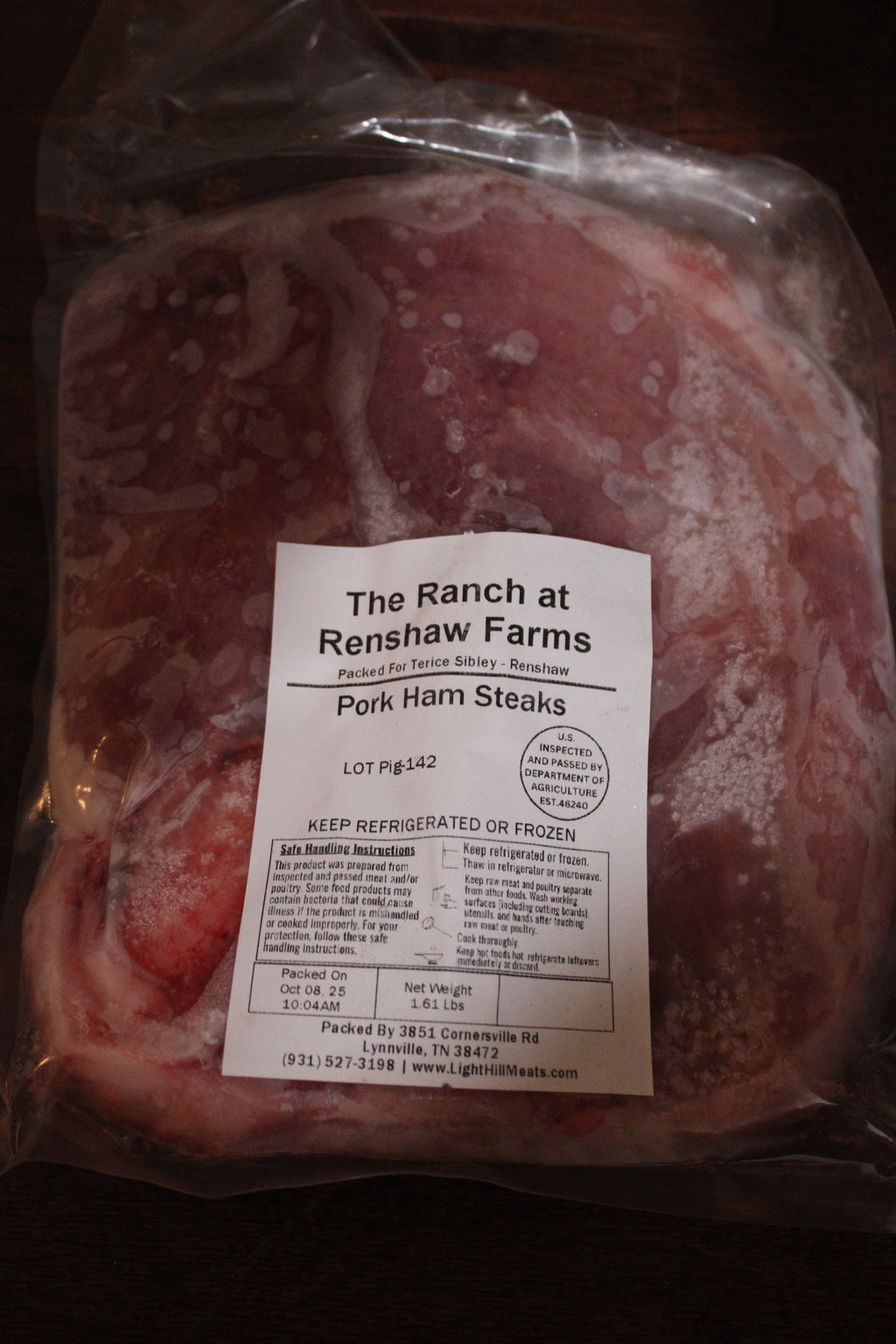 Renshaw Farms Pork Ham Steaks (Classic Cut, Farm Fresh)